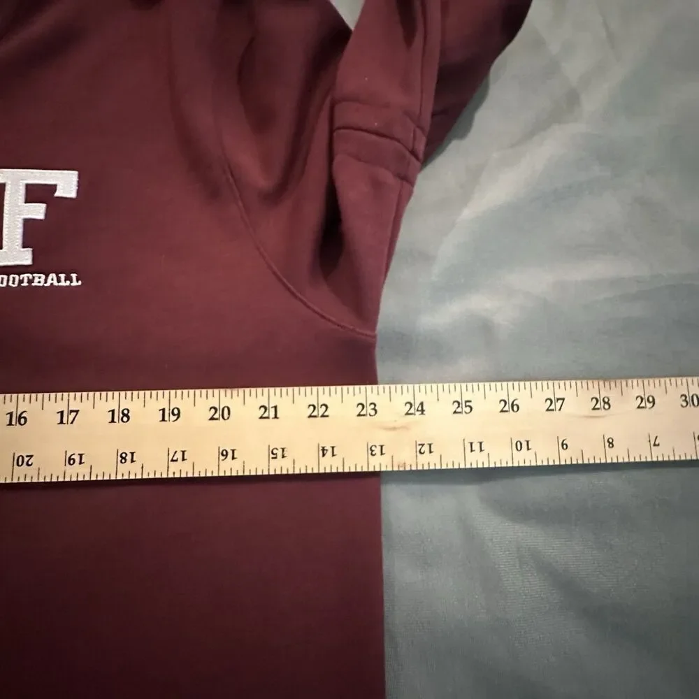 Nike Football Sweatshirt Henley Quarter Zip Pullover Mens L Maroon Embroidery